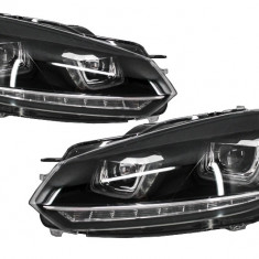 Faruri LED compatibil cu VW Golf 6 VI (2008-2013) Design Golf 7 3D U Design Semnal LED Dinamic HLVWG6U