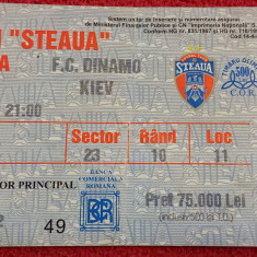 Bilet meci fotbal STEAUA Bucuresti-DINAMO Kiev (preliminarii CL 08.08.2001)