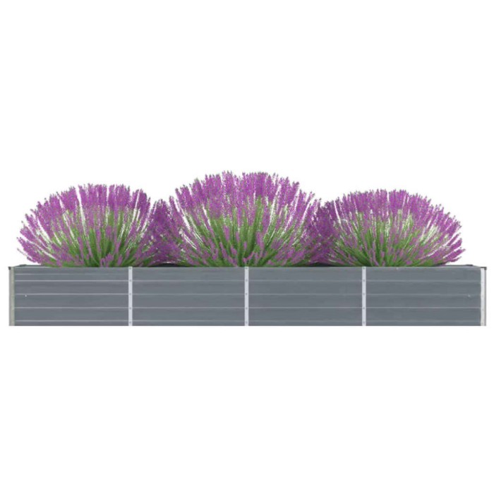 Gossi strat inaltat de gradina, gri, 320x40x45 cm, otel galvanizat