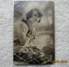 Carte Postala frantuzeasca, circulata la Focsani in 1929. Amprenta scrisa. foto