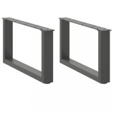 vidaXL Picioare pentru măsuță de cafea &icirc;n formă de U, 2 buc., antracit, 60x(30-31) cm, oțel