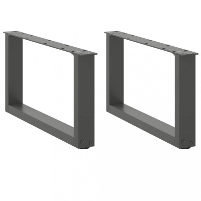 vidaXL Picioare pentru măsuță de cafea &amp;icirc;n formă de U, 2 buc., antracit, 60x(30-31) cm, oțel 4013142 foto