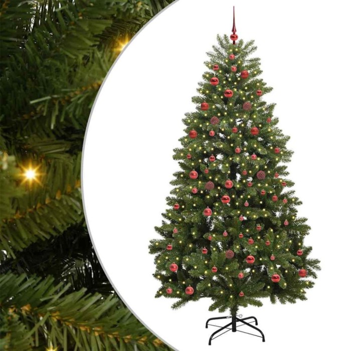 Brad de Crăciun artificial Verde 210 cm PVC și Metal