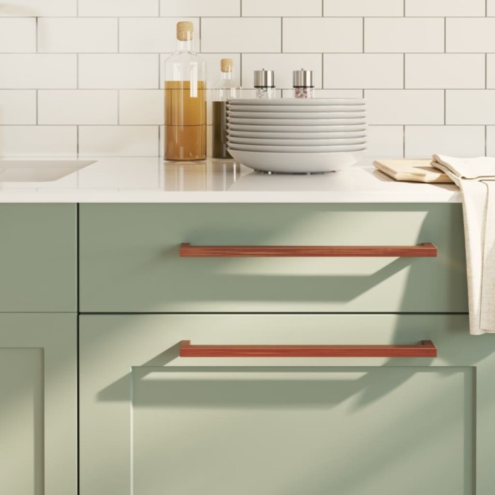 vidaXL M&acirc;nere de dulap, 10 buc., bronz, 320 mm, oțel inoxidabil