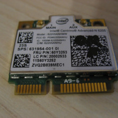 Placa wireless laptop Lenovo T430, Intel Advanced-N 6205, 60Y3253, 631954-001