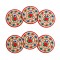 Set 6 suporturi de pahare, cadouri traditionale, Motive Florale broderie rosie, MB446