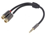 Cablu Jack 3,5mm la RCA Aurit 0,2m