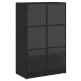 Cumpara ieftin Dulapuri inalte cu usi, negru, 68x37x109 cm, lemn prelucrat