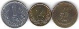 POLONIA LOT / SET - Nr 1 : 3 buc , 1 + 2 + 5 ZLOTI 1982