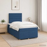 Cumpara ieftin Pat boxspring cu saltea albastru 120 x 190 cm Tesatura