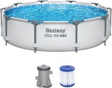 Piscina Bestway PRO MAX Familie Copii Rotunda Gradina Cadru Metal 305 x 76cm + POMPA FILTRARE APA + LIVRARE GRATUITA