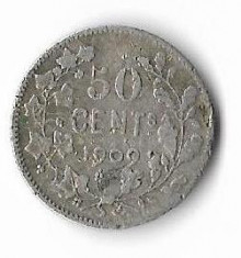 Moneda 50 centimes 1909 - Belgia, 2,5 g argint 0,835 foto