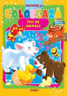 Puii de animale (Descopera si coloreaza). Bestseller. Editia a 4-a foto