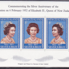 NEW ZEALAND 1977 REGINA ELISABETA BLOC DE 5 TIMBRE,MNH