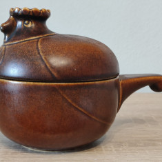 Bol de supa cu capac, ceramica vintage Friesland -