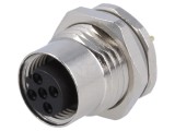 Soclu M12 5 pini mamă Profibus THT IP67 60V 4A