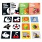 Set 80 carti pentru stimulare vizuala si cognitiva bebelusi, tip Montessori, cu imagini alb, negru,