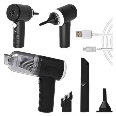 Aspirator Portabil WSJ-AS228, 3 in 1, Ideal pentru Masina, Casa si Birou, Putere 120W, Autonomie 20 Minute, Functie Aspirare si Suflare