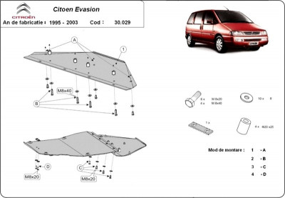 Scut motor metalic Citroen Evasion 1994-2002 foto