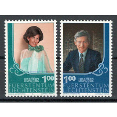 Liechtenstein 1982 797/98 MNH nestampilat - Expozitia de timbre LIBA &#039;82, Vaduz