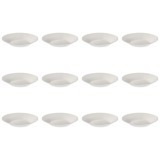 Set Farfurii 12 piese, Farfurii Adanci, Portelan, Albe, diametru 22.5 cm