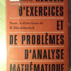 RECUEIL D'EXERCICES ET DE PROBLEMES D'ANALYSE MATEMATIQUE-B. DEMIDOVITCH