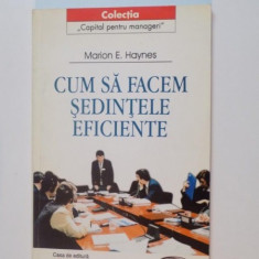 CUM SA FACEM SEDINTELE EFICIENTE de MARION E.HAYNES 1999