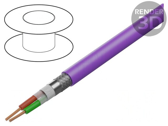 Cablu PROFIBUS 1x2x22AWG Cu FRNC Violet