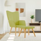 vidaXL Scaun de relaxare cu taburet, verde, textil 327935