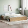 Cadru Pat Gossi, Stejar Sonoma, 180x200 cm (Super King Size), Lemn, Depozitare Laterala
