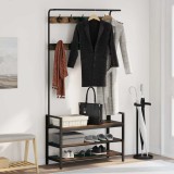 vidaXL Răcător de paltoane cu raft Stejar afumat 95 x 34 x 184 cm 879961