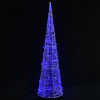 Piramidă decorativă con de lumini cu LED albastru 120 cm acril
