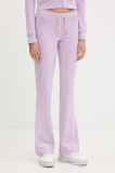 Juicy Couture pantaloni de trening JERSEY APOLLO PANT culoarea violet, cu imprimeu, JCWBJ125311
