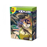 Set de joaca Dino si excavarea scheletului 2 in 1 - T-rex, SES Creative
