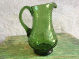 Arta / Vintage / Design - Carafa verde model deosebit realizata manual mijlocul sec XX !