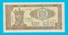 Moldova 1 Leu 1992 &amp;#039;Prima emisie de Lei&amp;#039; UNC serie: A.0032 426342 foto