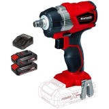 Einhell TE-CW 18 Li PXC + Twinpack CB + 4514095 - Masina de insurubat cu impact patrat 1/2 inch 215 Nm + Set 2 acumulatori si incarcator Li-Ion 18 V 2