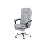 Scaun directorial OFF 418, piele ecologica, rotativ, mecanism de balans, suport picioare, 120 kg