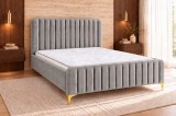 Pat Melinda 160x200 Tapitat Catifea Gri Somiera Inclusa