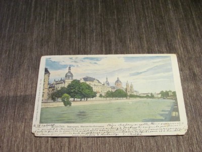 Carte poștală veche Germania &amp;ndash; M&amp;uuml;nchen, Isarquai Steinsdorfstrasse(cel mai probabil din perioada 1900&amp;ndash;1940) foto