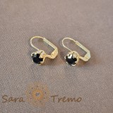 Cercei simpli si clasici cu cristal zirconia negru