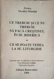 CE TREBUIE SI CE NU TREBUIE SA FACA CRESTINUL IN SF. BISERICA. CE SE POATE VEDEA LA SF. LITURGHIE-PROTOS. NICODI