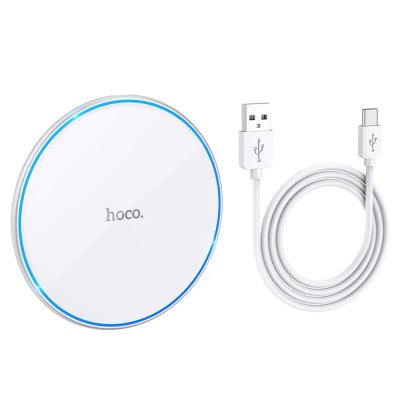 Incarcator wireless Fast Charging CW6 Hoco 15W Pro Easy, alb foto