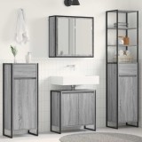 Cumpara ieftin Set de mobilier pentru baie 4 buc. Gri Sonoma Lemn prelucrat