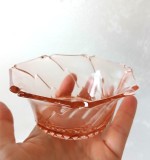 Trei castronele pentru dulceata, sosuri - Fabrica de Sticla - anii 90 - nuanta de roz pal, design unicat