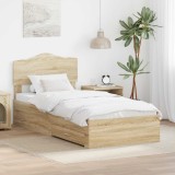 Cumpara ieftin Cadru de pat cu sertar Stejar Sonoma 70 x 190 cm Lemn prelucrat