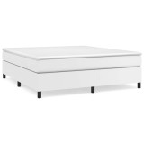 Cumpara ieftin Pat box spring cu saltea, alb, 180x200 cm, piele ecologica