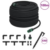 vidaXL Furtun poros de grădină, negru, 0,6&quot;, 100 m, cauciuc