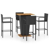 Cumpara ieftin Set mobilier bar de gradina, 5 piese, negru