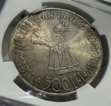 500 Lei 1941 Argint, Romania, NGC MS62